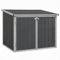 Rechteckiger Outdoor-Aufbewahrungsschrank aus PP und Aluminium, Anthrazit/Silber, 120 x 70 x 112 cm