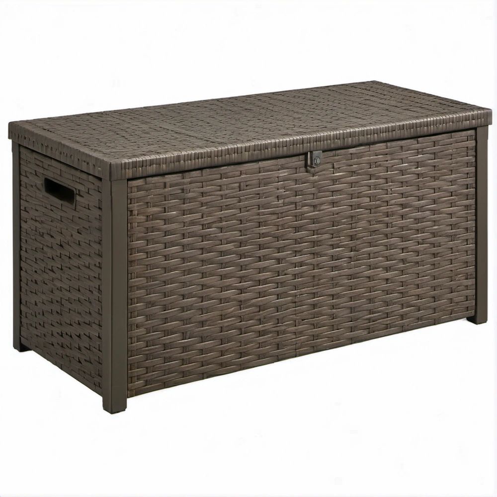 Braune Aufbewahrungsbox in Rattanoptik 120 × 50 × 60 cm