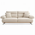 2-Sitzer-Sofa in Cremeweiss aus Polyester-Bouclé, 210 x 92 x 82 cm