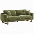3-Sitzer-Sofa in Olivgrün mit Chenille-Bezug und Massivholzgestell, 220 x 90 x 85 cm