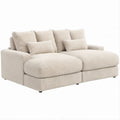 2er-Sofa mit Bouclé-Bezug in Creme, 200 x 100 x 85 cm