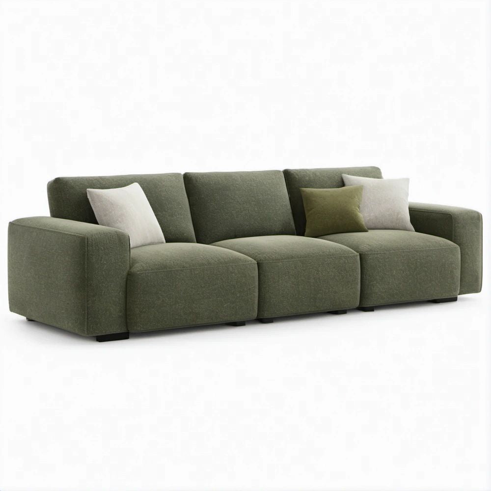 3-Sitzer-Sofa in Olivgrün, 260 x 100 x 83 cm