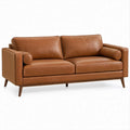 2-Sitzer-Sofa aus cognacbraunem PU-Kunstleder, 170 x 85 x 85 cm