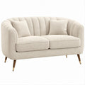 Abgerundetes 2-Sitzer-Sofa in Creme, 160 x 85 x 78 cm
