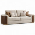 2-Sitzer Sofa in Creme und Nussbraun, 210 x 95 x 82 cm