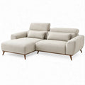 Ecksofa mit linker Recamiere, Creme/Dunkelbraun, 230 x 150 x 85 cm