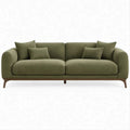2-Sitzer Sofa in Olivgrün mit dunkelbraunem Holzgestell, 220 × 95 × 85 cm
