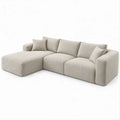 Modulares Ecksofa mit linker Recamiere, Beige, 280 x 165 x 75 cm